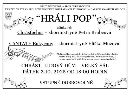 Koncert HRÁLI POP 3.10.2025 